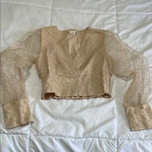 Sheer Sleeve Beige Top